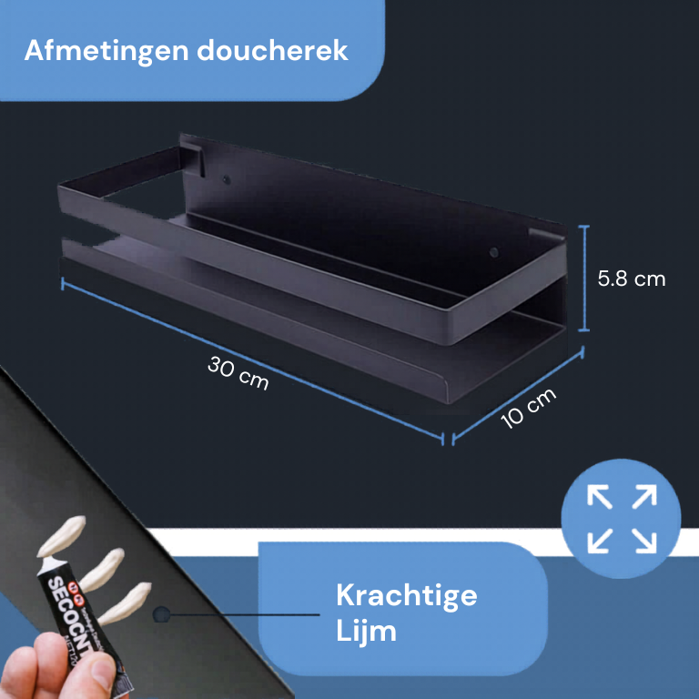 NoDrill Douche plank - Binnen 30 sec bevestigd