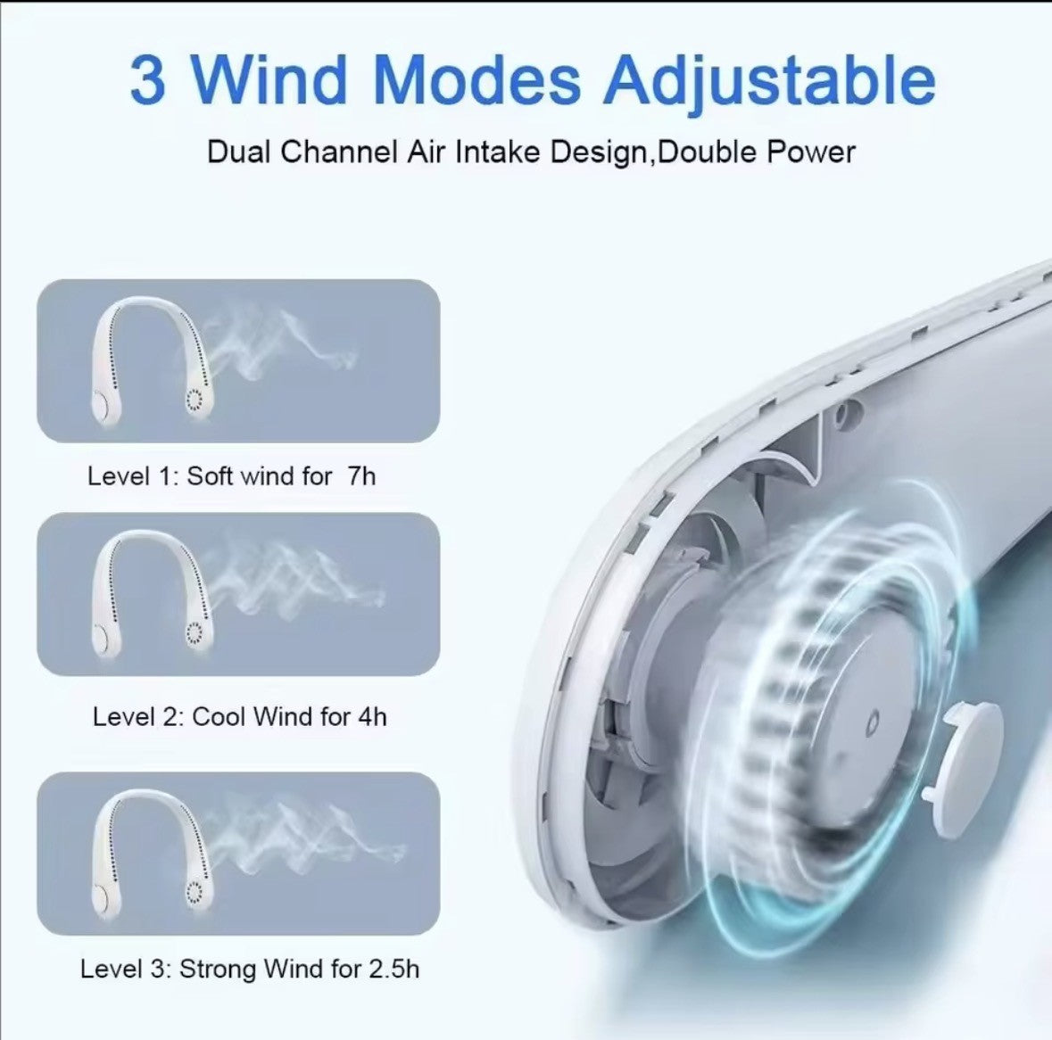 CoolBreeze Draagbare nekventilator